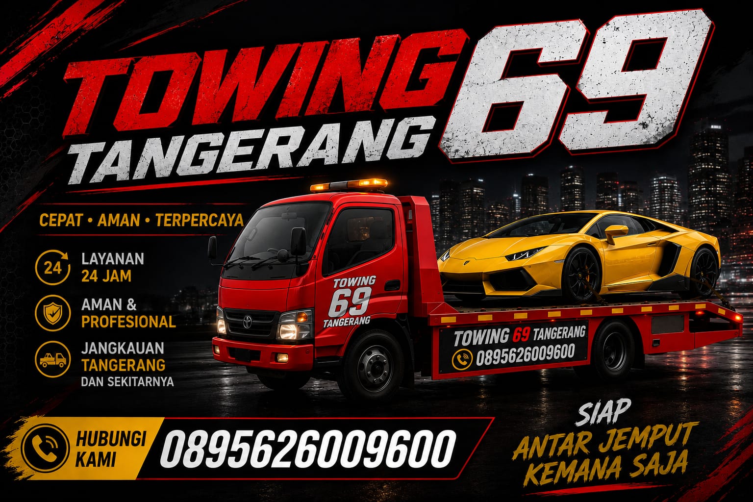 Jasa Towing Tangerang - Derek Gendong Mobil Mogok 24 Jam